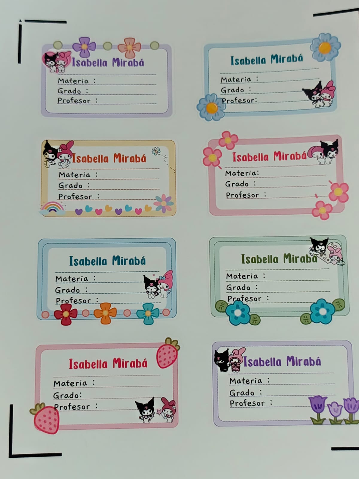 MEMBRETES ESCOLARES PARA NIÑA