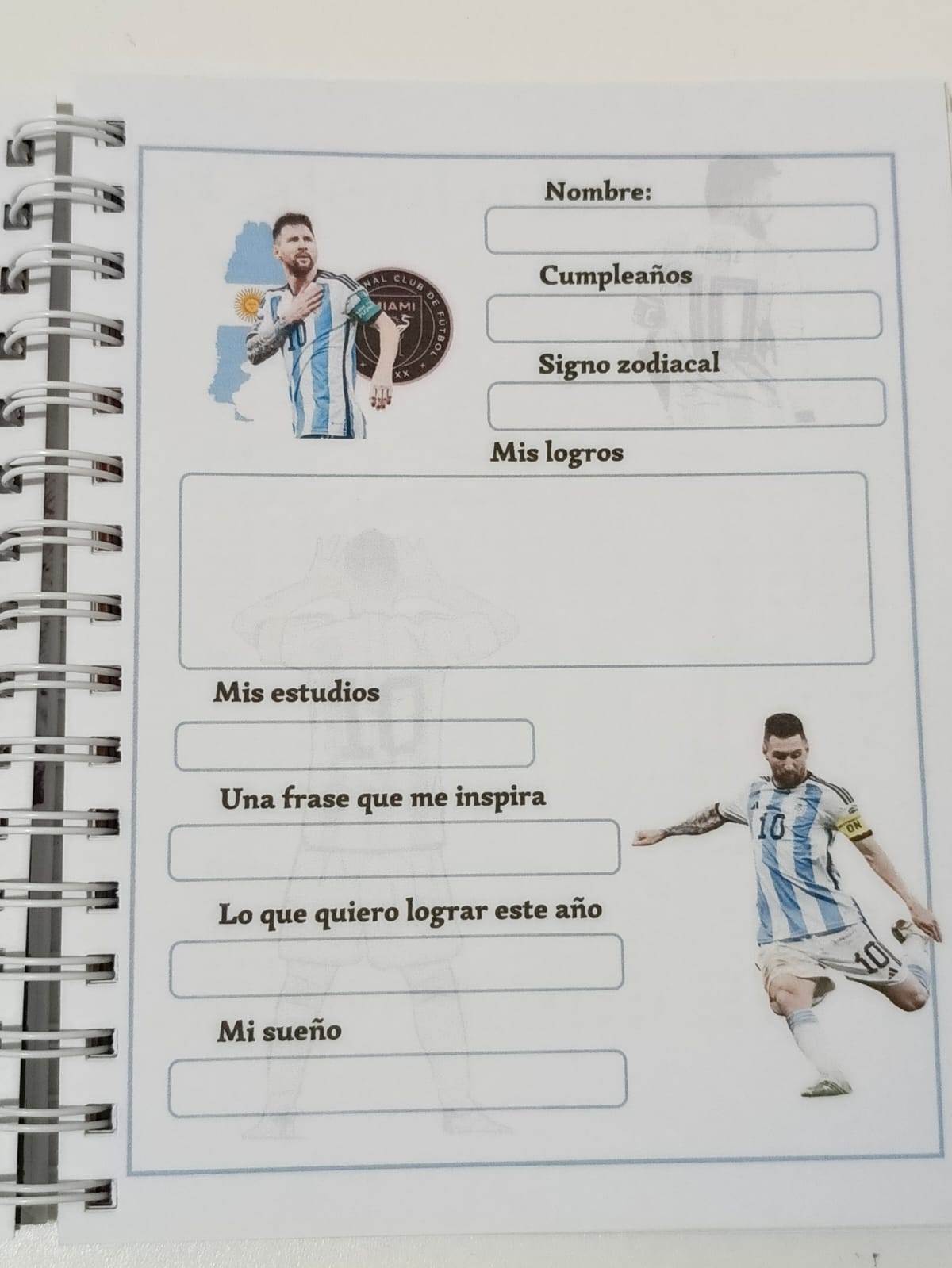 CUADERNO DEPORTIVO MESSI